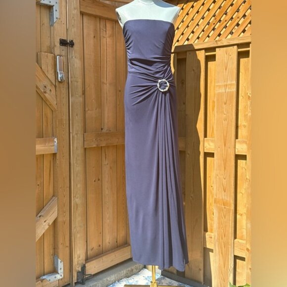 🆕 SIMKHAI 🧿 NWOT Emma Draped Jersey Bustier Midi Dress, Midnight Blue Sz US 8 - Picture 2 of 16